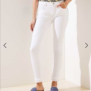 NWT LOFT- double frayed skinny jeans